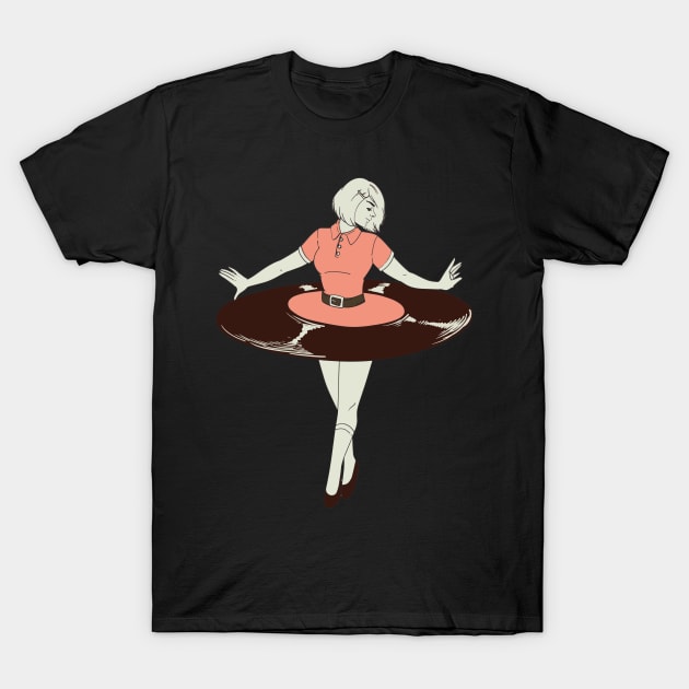 Vinyl record Dance Ballet Ballerina Design T-Shirt by Luxara